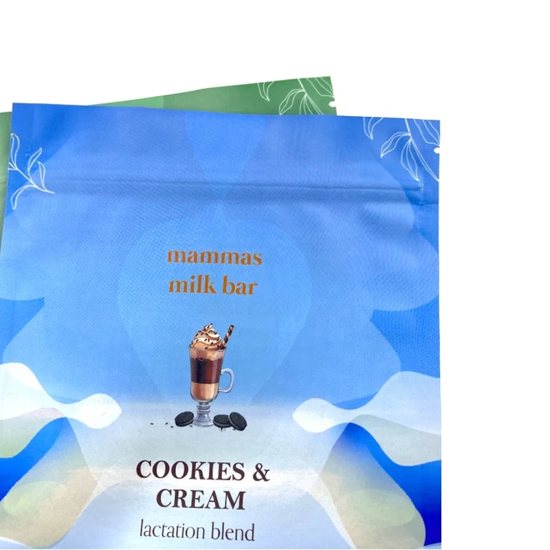 Custom Print 2.5oz 3.5oz Three Side Seal Zip lock Bag  For Food Snack Cookie Sugar Packaging Bag