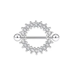 2023 New 14G Sexy Stainless Steel Silver Gold Nipple Barbell Zircon Women Body Piercing Jewelry Nipple Ring