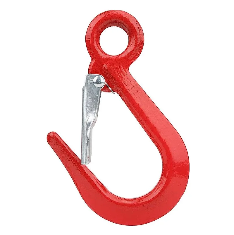5 ton g80 wide mouth hooks with Safety Latch container hook for lifting and hoisting