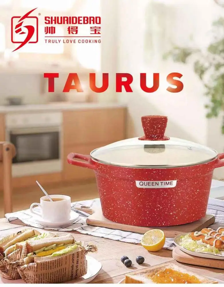 Queen Time 10PCS Die Cast Aluminum Marble Stone Kitchen Non-stick Cookware