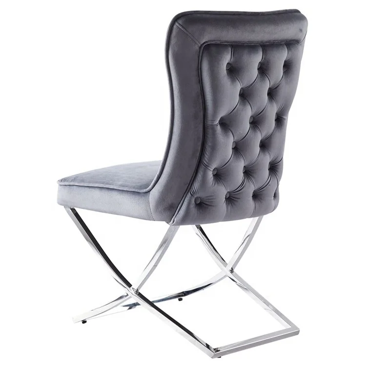 Modern Comfortable Metal Leg Chairs Dining Room Chair Gold Fabric Stainless Steel Luxury Velvet Home Furniture Dining Tables