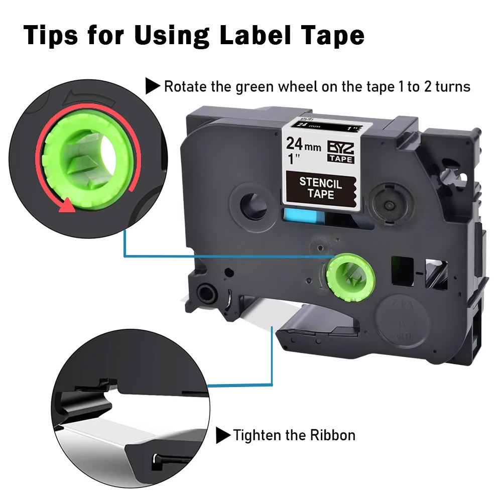 24mm Tze -S951 tz S951 printing ribbon/label tape  Black on Silver tzeS951 Compatible for Brother printer