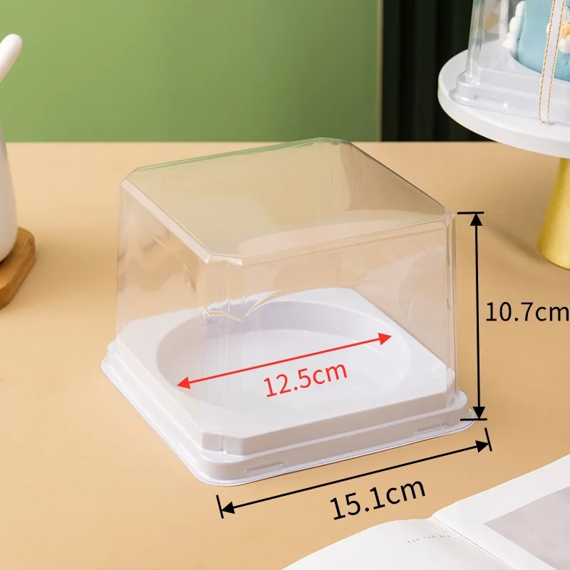 2 / 3 / 4 / 6 inches Plastic Disposable Cake Container With Dome Cover Carrying And Display Storage Box