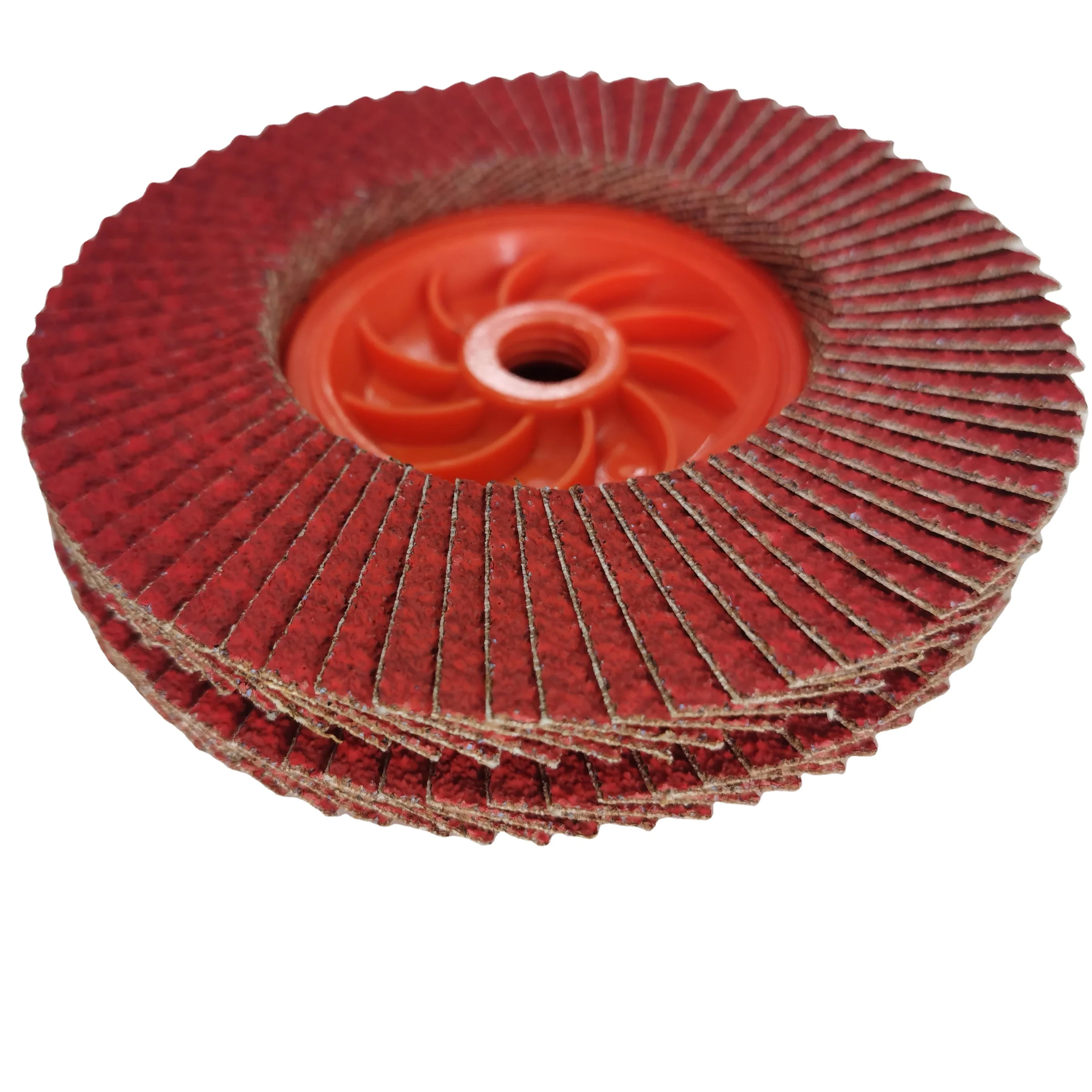 Imported Jumbo Ceramic Flap Disc With Nylon Plastic Backing Quick Install Color Plastic Backing Red Lamellar Disc High density