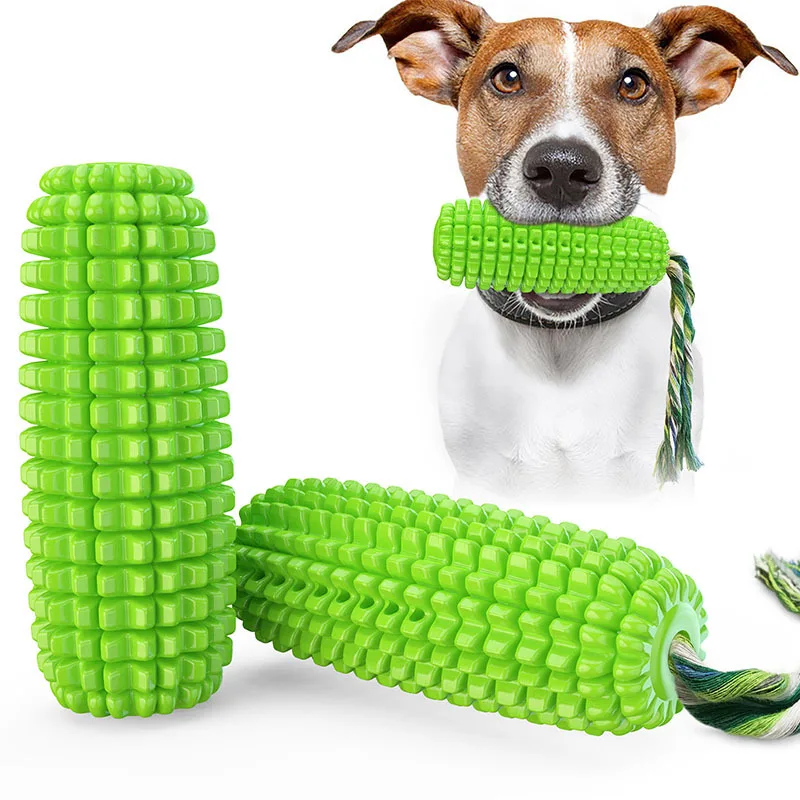 Wholesale Custom Eco-Friendly Dog Training Chew Corn Shaped Interactive Squeaky Pet Toy Sustainable and Cleaning Teeth Feature