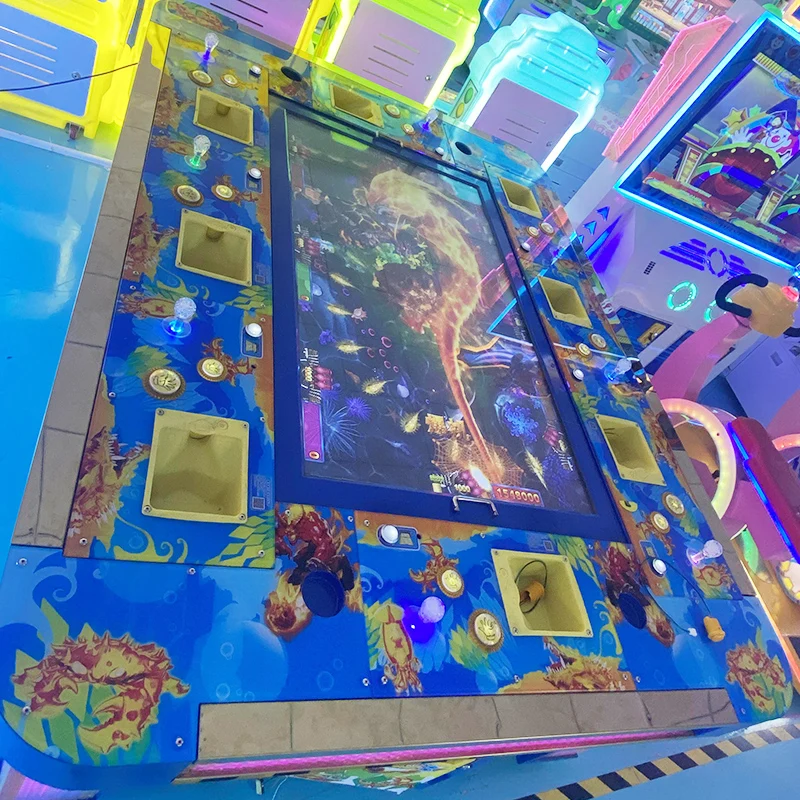 Playfun Indoor Sports Coin Operated 71 Inch Big Screen Duo Fishing Pro Redemption Lottery Ticket Game Machine for Amusement Park