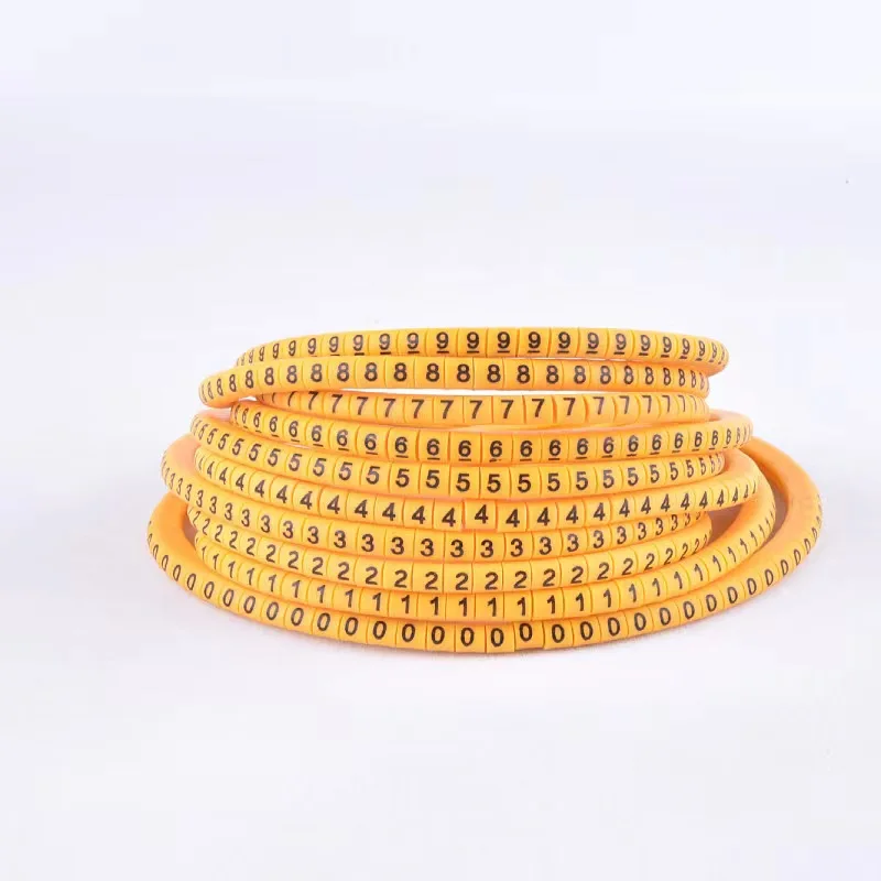 New style Yellow Colorful EC-J cable marker Network  plastic cable marker ec-0  PVC electronic Flat Cable Marker