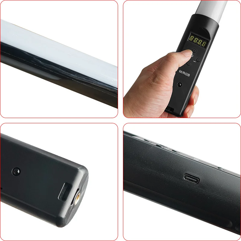 Led color RGB bar lamp photography stick adjustable warm ring fill light bar Chargeable With Remote Control Handheld Tube Light