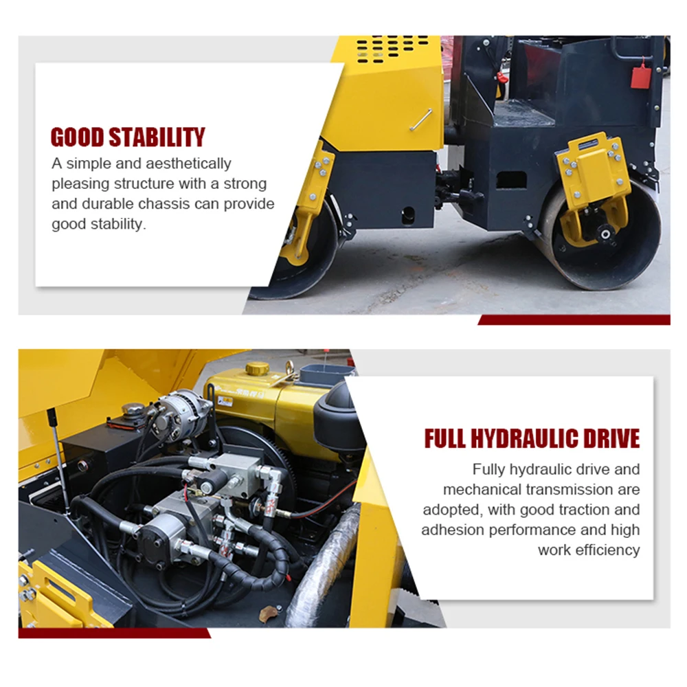 Construction Machinery 2 Ton 3.5 Ton 5 Ton 1 Ton Rubber Tire Roller Diesel Hydraulic Vibratory Roller Asphalt Road Compaction