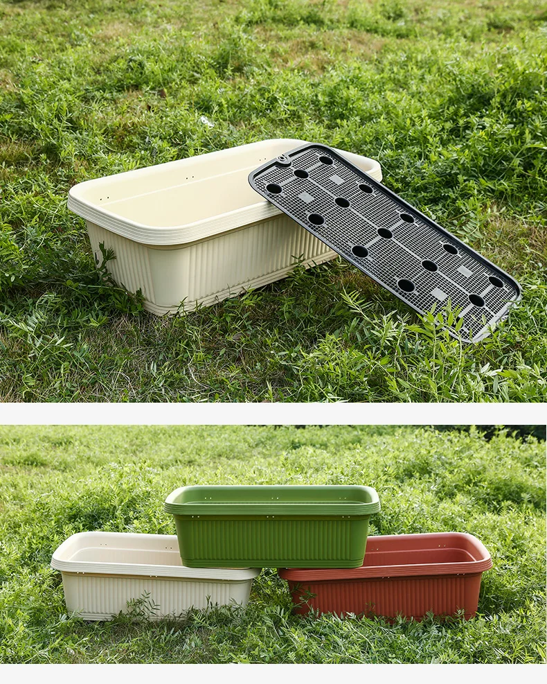 The balcony vegetable pots rectangular plastic flower pot