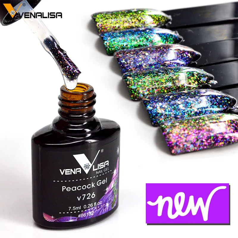 Venalisa nail art 6 color aluminum foil sequin sparkling luminescence pigment nail platinum diamond glitter peacock gelpolish