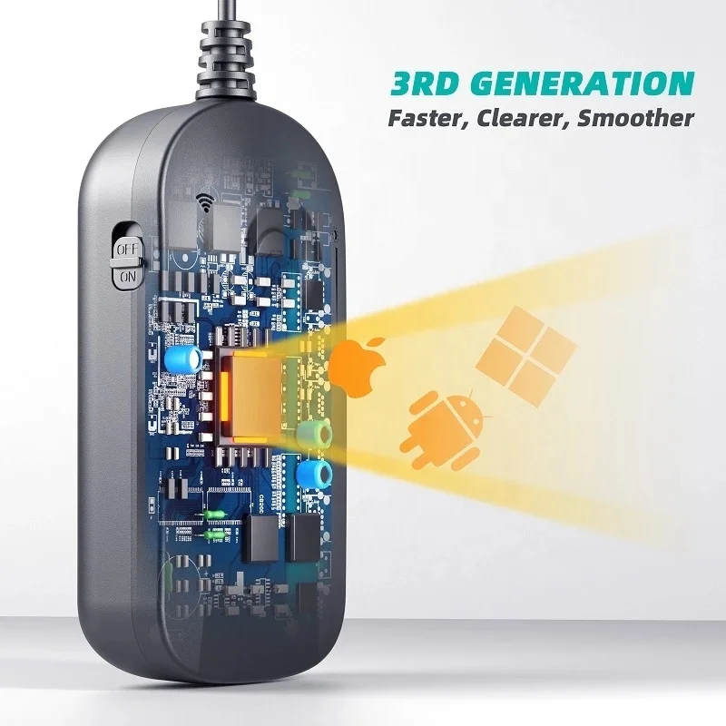 Y16 Dual Lens WIFI Endoscope Inspection Wireless Borescope Camera HD1080P Adjustable LED 4X Zoomable Snake Camera for Car