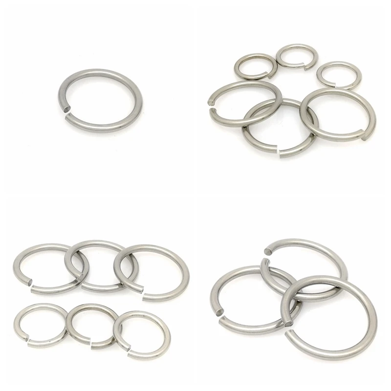100pcs/bag Stainless Steel Findings Flexible Open Loop Jump Rings Large Sizes Closed Jump Rings Connectors For Jewelry Making