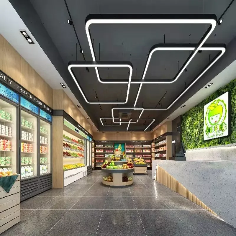 Led Chandelier Black Pendant Light Dimmable Ceiling Hanging Lamp With Remote Control Linkable Square Rectangle Linear Light