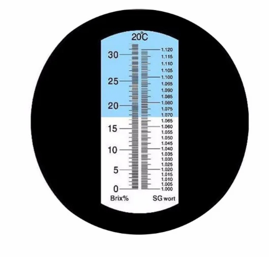 Beer Wort Wine Refractometer Brix Brewing Dual Scale - Specific Gravity 1.000-1.120 and 0-32%