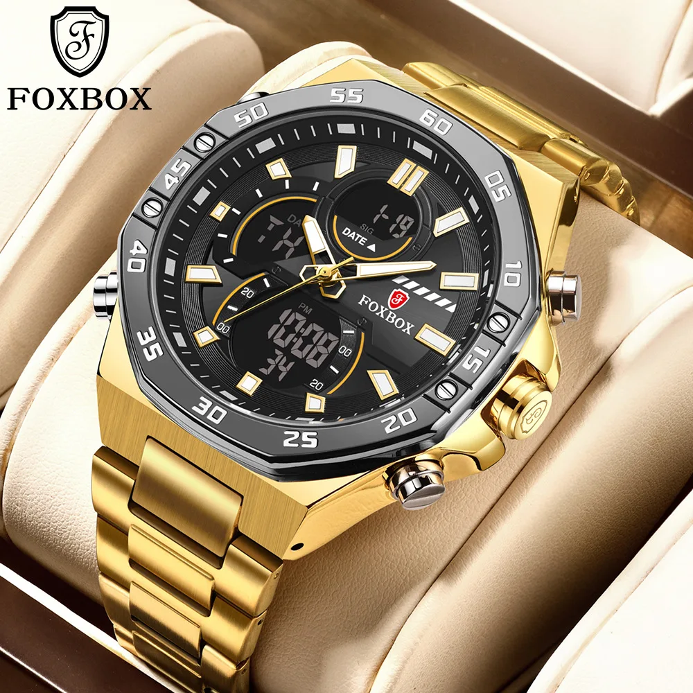 LIGE FB0060 brand agents China gents digital watch low price steel Strap Luminous double display storage Casual watch kit