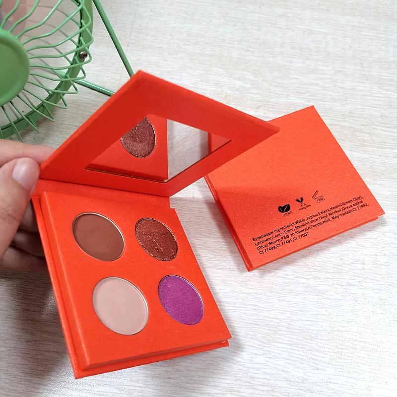 4 pan bright color custom private label eyeshadow palette
