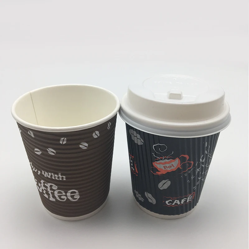 Wholesale Paper Cup Manufacturers Takeaway Custom Coffee Plastic Free Paper Cup With Sleeves And Lids
