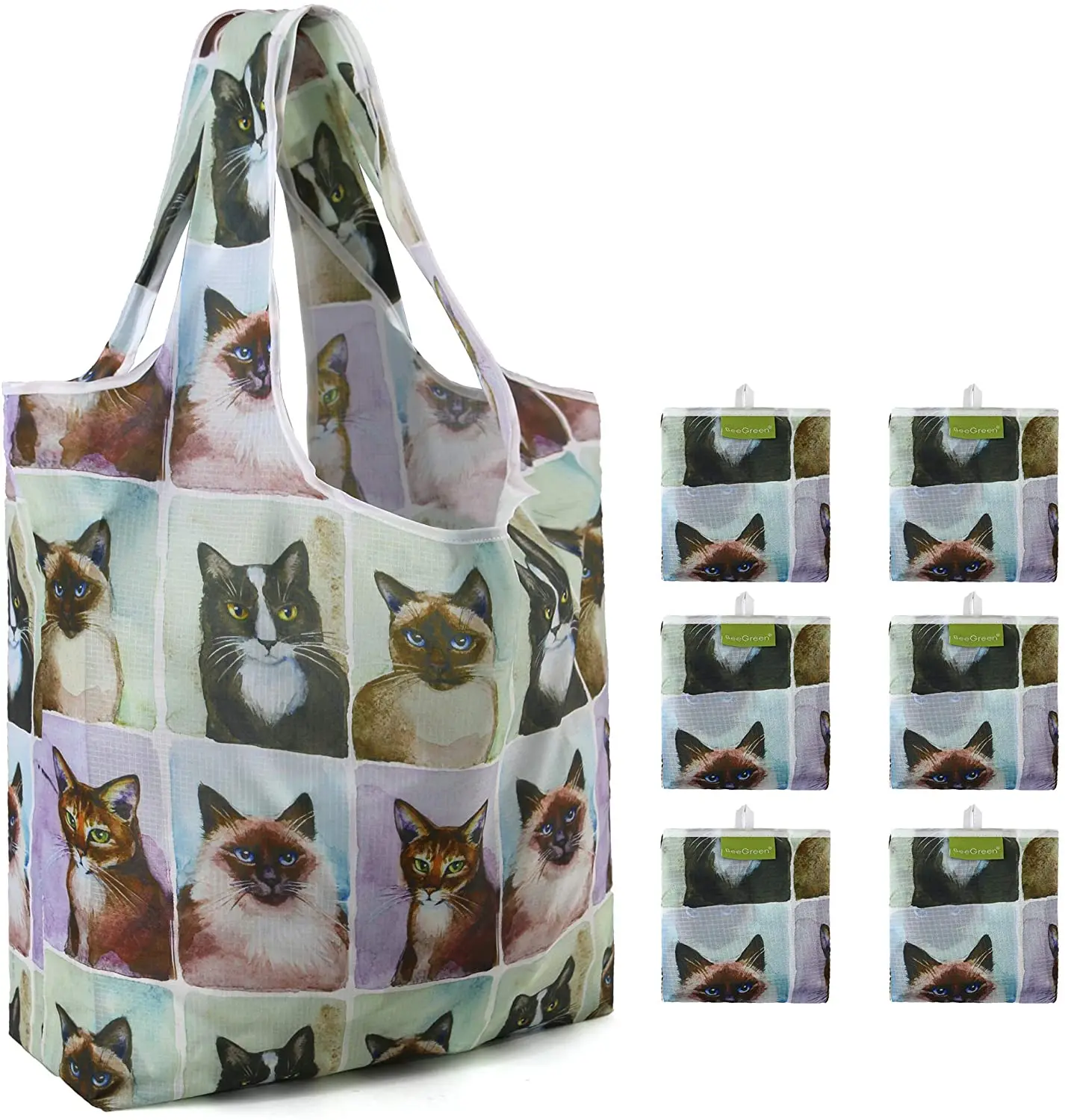 Recycled flexible eco friendly foldable Portable trolle polyester shopping RPET nylon bag shopping recyclable with small bag