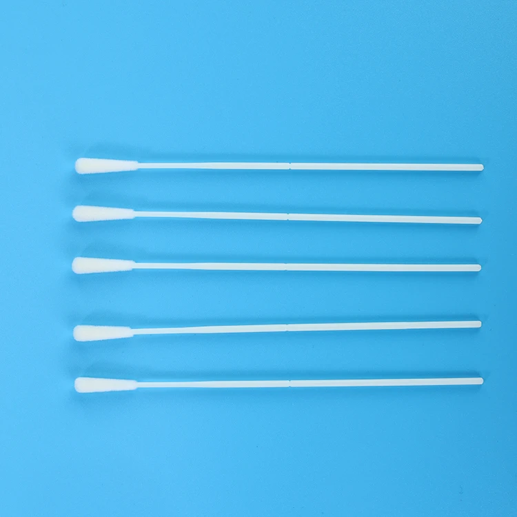 Sterile Nylon Flocked Fiber Sponge Nasal Swab Test With Detection