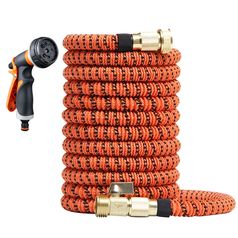 Garden Hose Expandable Dark Green Garden Magic Telescopic Water Hose Car Wash Water Gun Copper Connector Gardening Hose