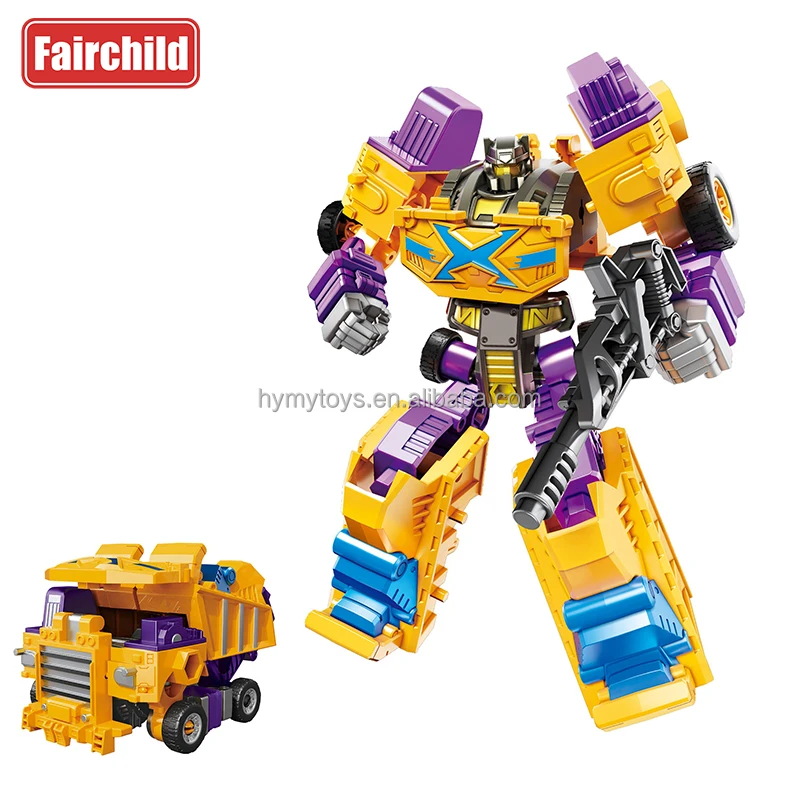 Engineering Vehicle Deformation Robot 2 in 1 Plastic DIY assembly Transforming Robot  Kids Transforming Truck