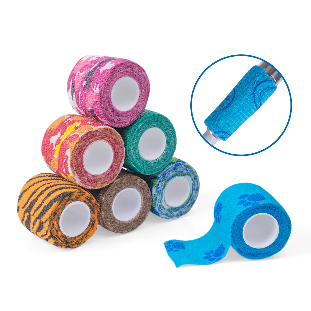 Disposable Cohesive Tattoo Grip Cover Tape Wrap Elastic Bandage Rolls for Tattoo Machine Grip Tube Accessories