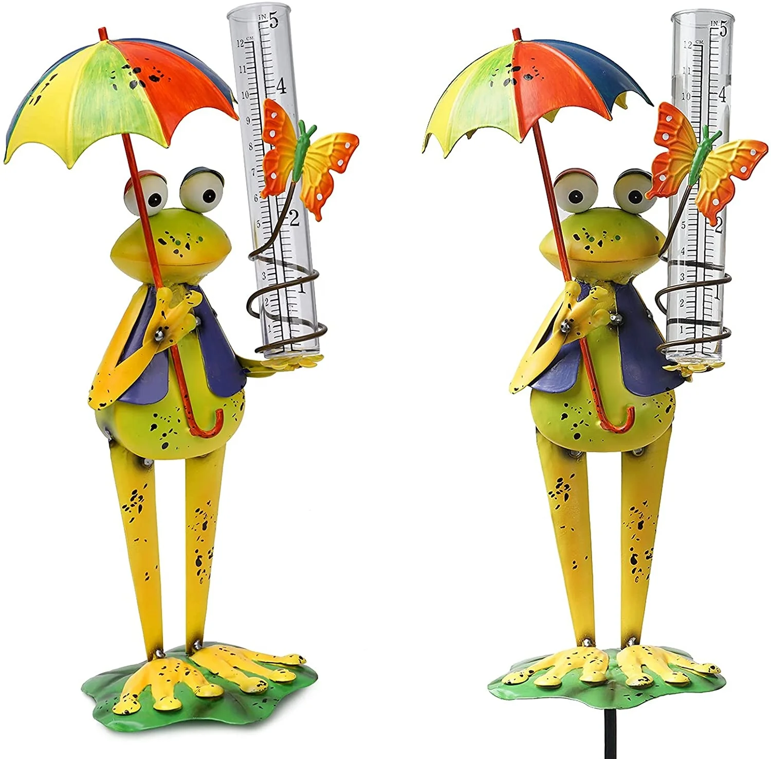 Hot Sales Outdoor Handmade Metal Frog Rain Gauge Cartoon Animal Decoration For Courtyard Garden Lawn