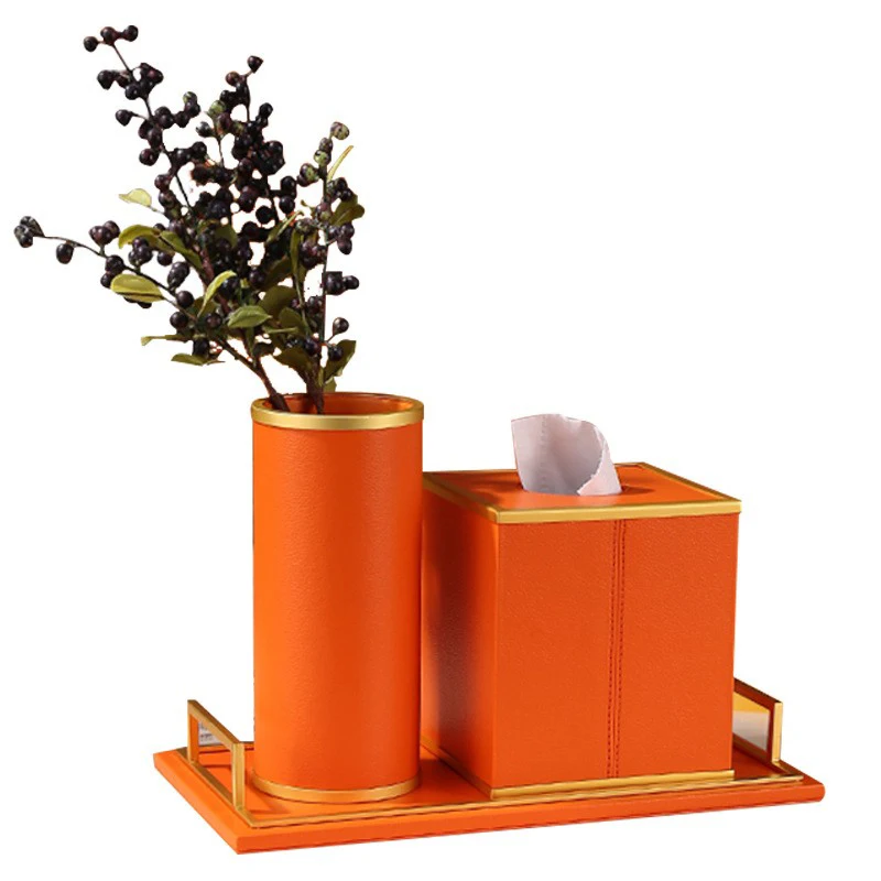 New Product Luxury Office Set Leather Office Desk Set Accessories Custom Logo for Desktop Storage