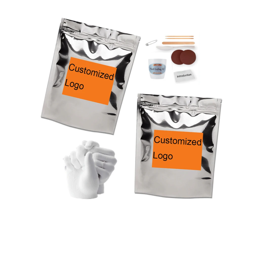 Baby Air Drying Soft Clay Baby Handprint Footprint Slime Set Kit Casting Parent child hand casting kit 3d