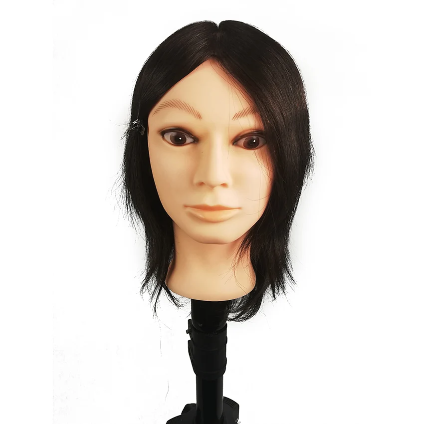 man top quality teaching mannequin head with human hair Customizable 100% human hair training doll head For Hairdresser