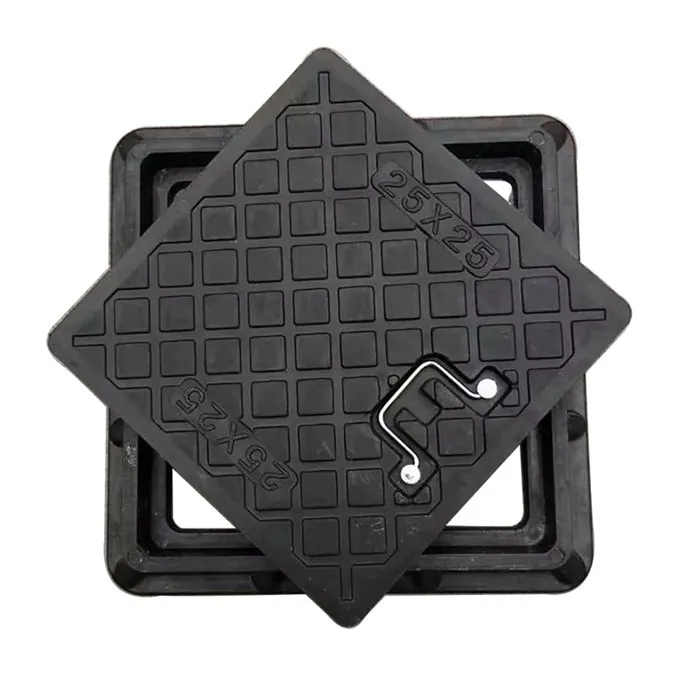 FRP/GRP 400X400mm Composite Square Manhole Cover with Pull Rings  lockable manhole cover