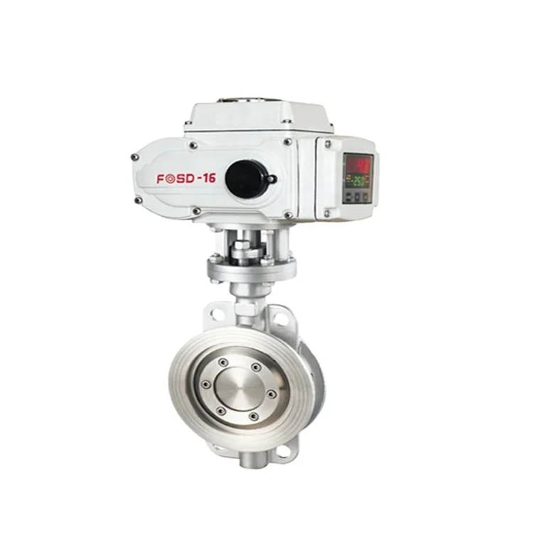 DN 100 Electric Motorized Metal Sealing Wafer Type Butterfly Valve with Actuator