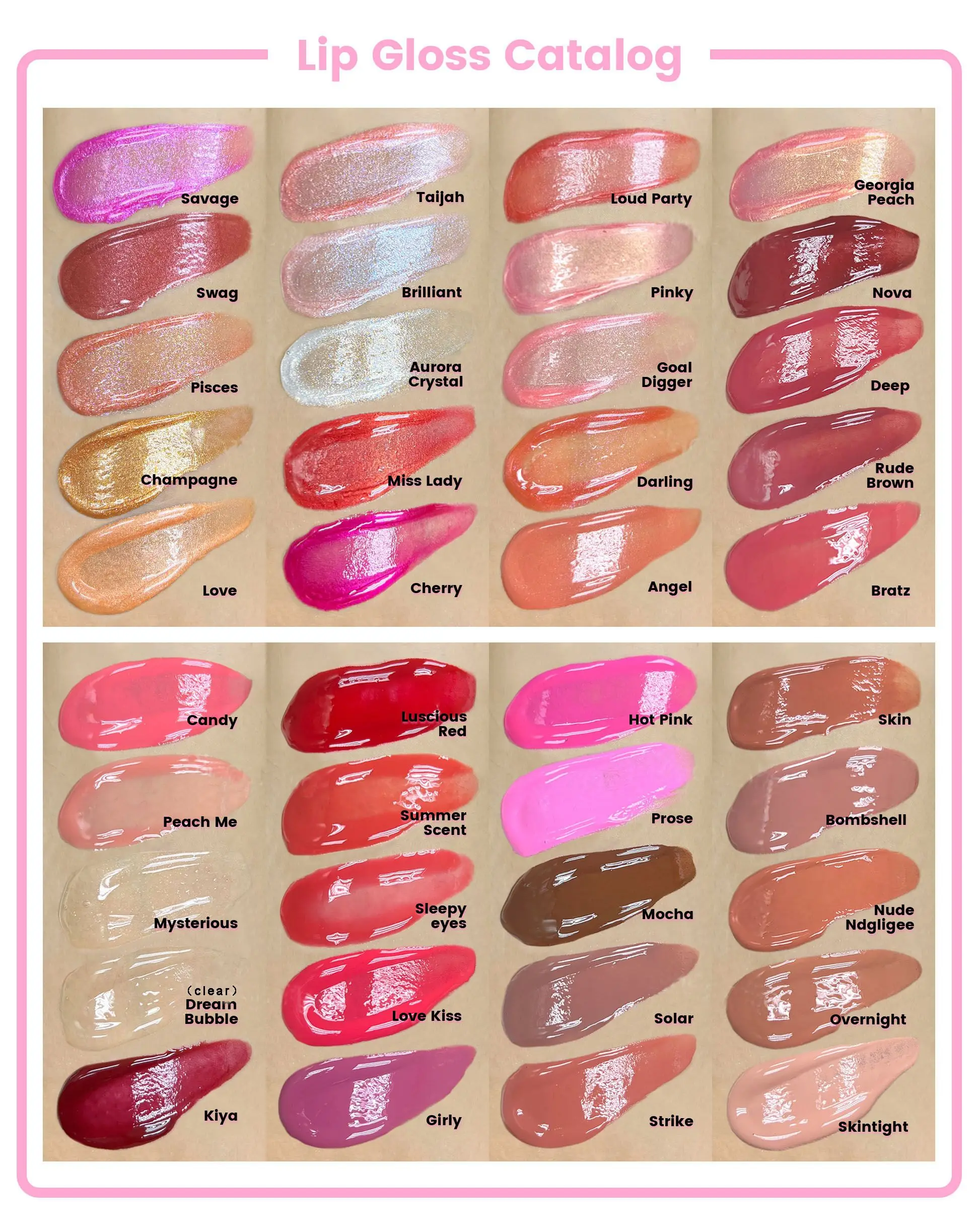 ink Glasting  Non-Sticky High-Shine Fuller-Looking Lips Moisturizing Long-Lasting Vegan Lip Gloss with custom logo