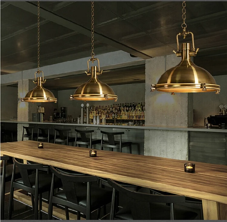 Contemporary Frosted Dome E27 Single Light Hanging Nautical Chandelier Lamp Decorative Industrial Style Pendant Light