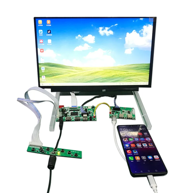 monitor Card eDP or LVDS screen compatible controller board  Extendable Type-C with 2*HDMI input USB for touch