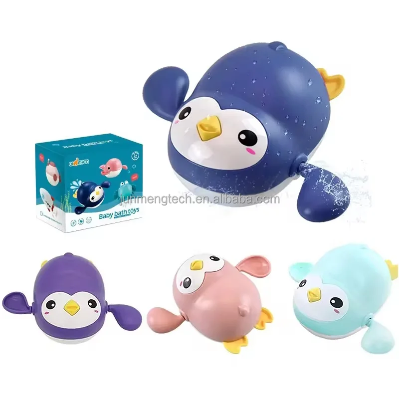 JM Chenghai Plastic Bathtub Playing Toys Toddlers Cute Wind-up penguin Swimming Crab Baby Bath Toys