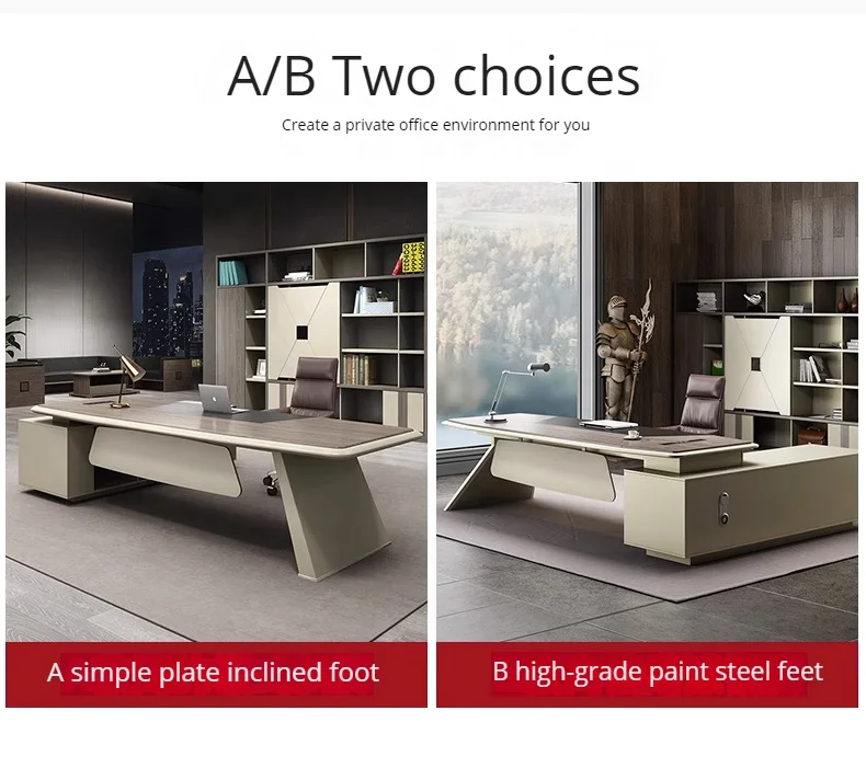 Luxury modern ceo L-shaped executive desk boss desk high-tech office furniture manager desk