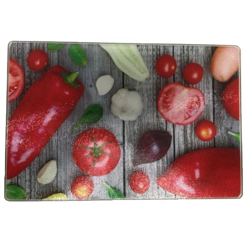 Factory Price Newest Printed Tempered Glass Cutting Board With Trade Assuranse