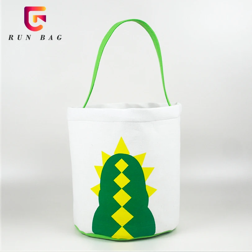 2020 Wholesale Egg And Candy Basket For Kids Canvas Unicorn Easter Basket