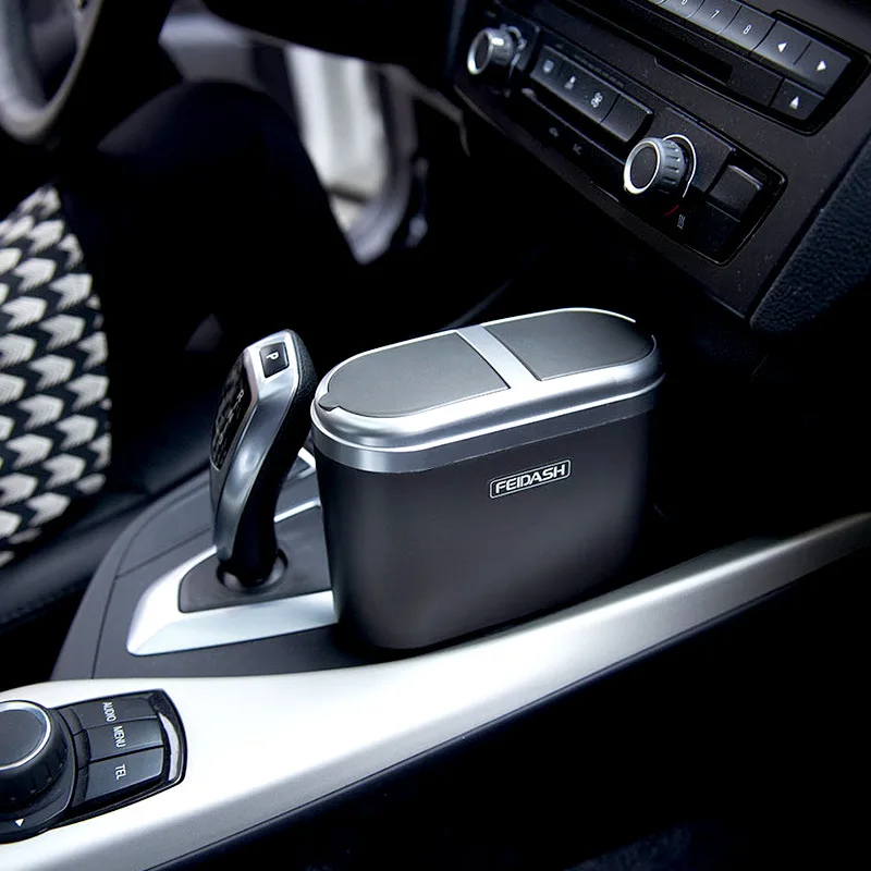 Mini Trash Can 3L Stainless Steel Waste Bin Car Garbage Can Desktop Trash Can With Double Lid