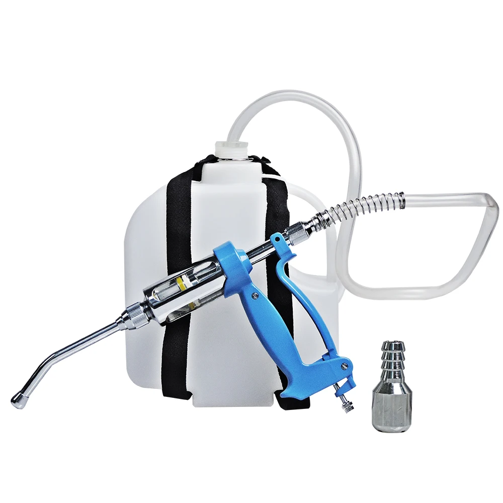 5ml Drencher Automatic Veterinary Syringe Animal Injector Backpack Medicine Pot Drenching Gun with 3L Bottle