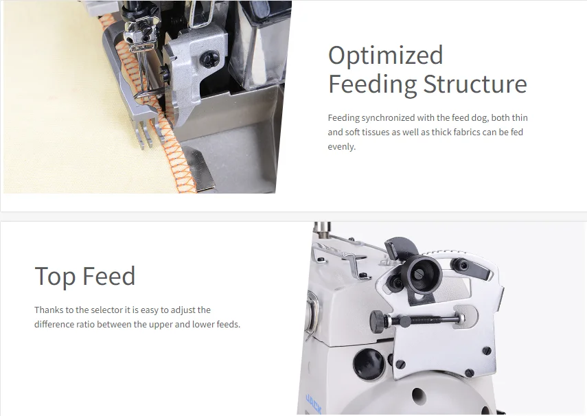 New JACK JK-798TE Computerized Direct Drive Motor Edge Cutter Top Feed Overlock Sewing Machine for Underwear
