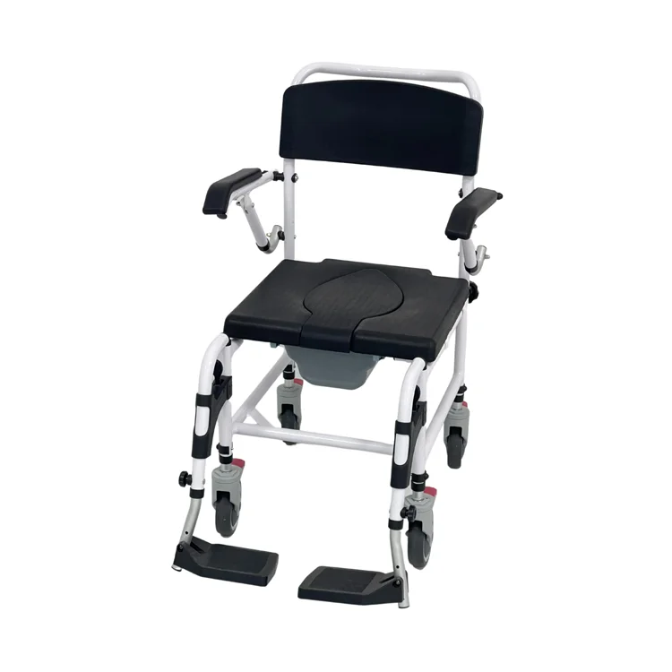 Factory price foldable chair lightweight reclining commode wheelchair shower wheelchairs with toilet