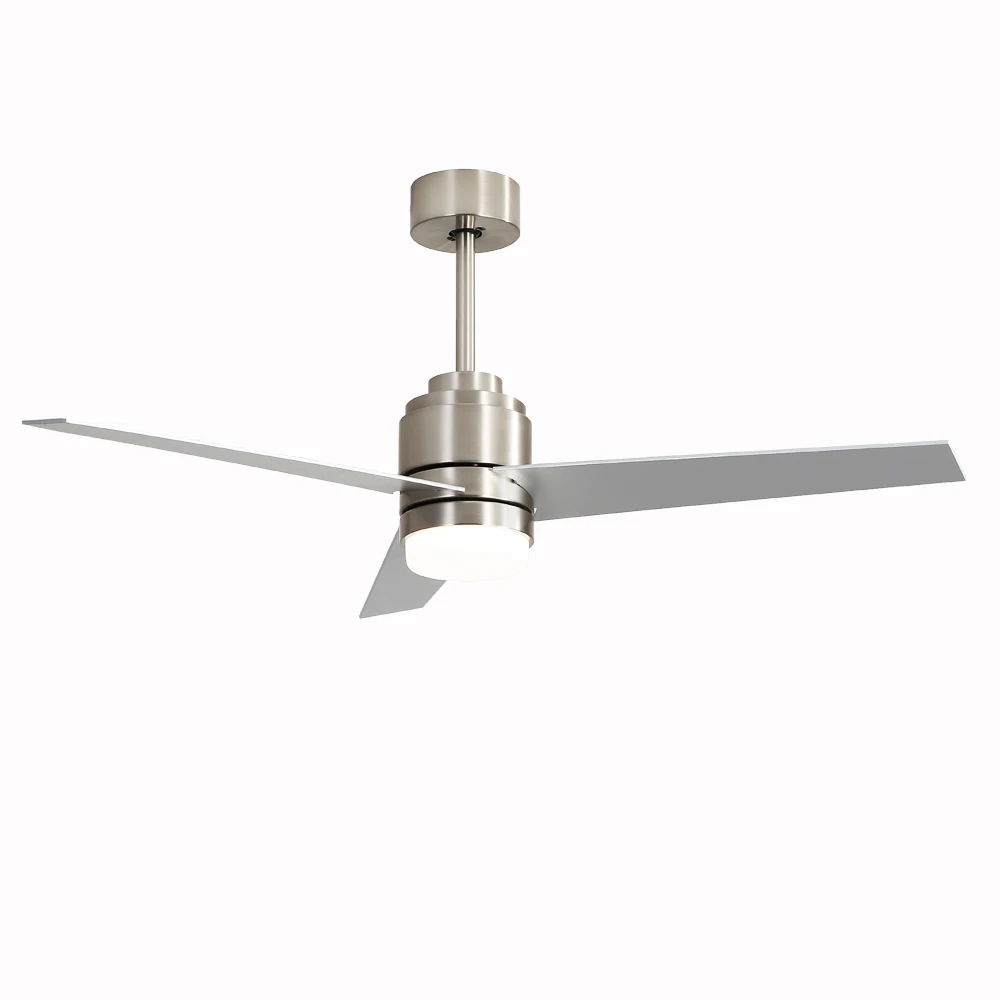 Home Appliances Modern Design Energy Saving Electric Fans Brushed Nickel Ceiling Fan Light