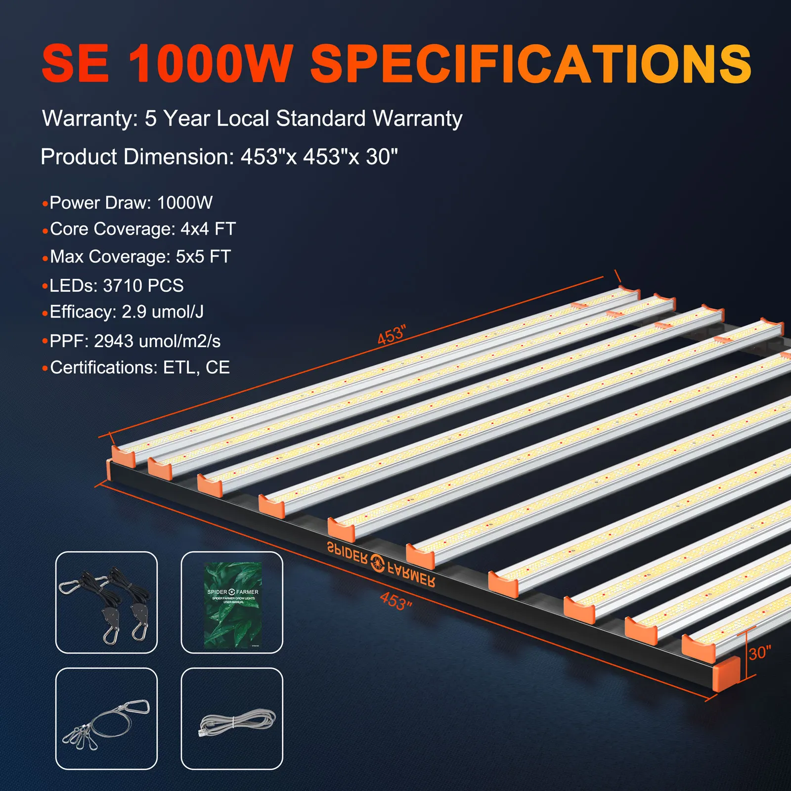 US UK EU AU RU CA Warehouse In Stock Spider Farmer 1000W 720W CO2 Optimized Dimmable Spectrum Samsung Lm301b LM301h Grow Lights