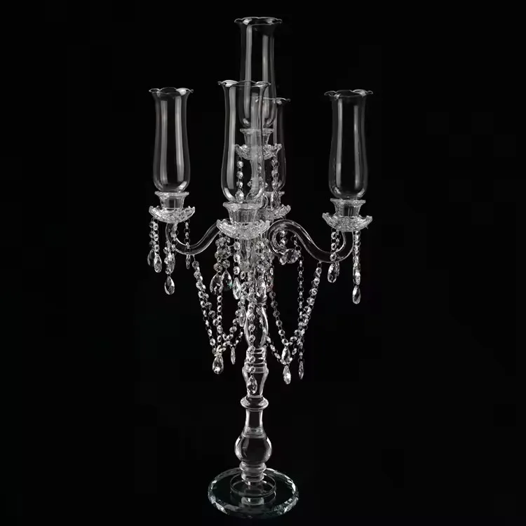 Подставка для свадебных канделябров с 5 кристаллами