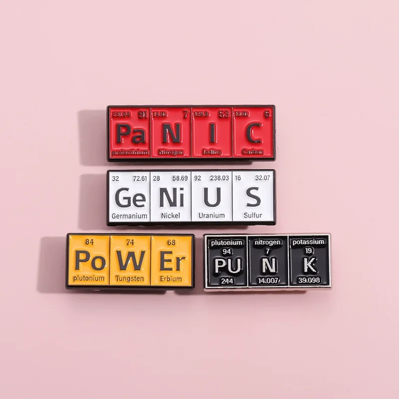 Chemical symbol brooch custom badges small badge badge science metal crafts