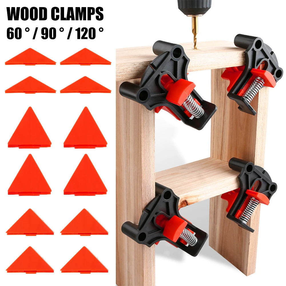 4pcs 60/90/120 Degrees Woodworking Clips DIY Fixture Hand Tool Set Positioning Right Angle Corner Clamps
