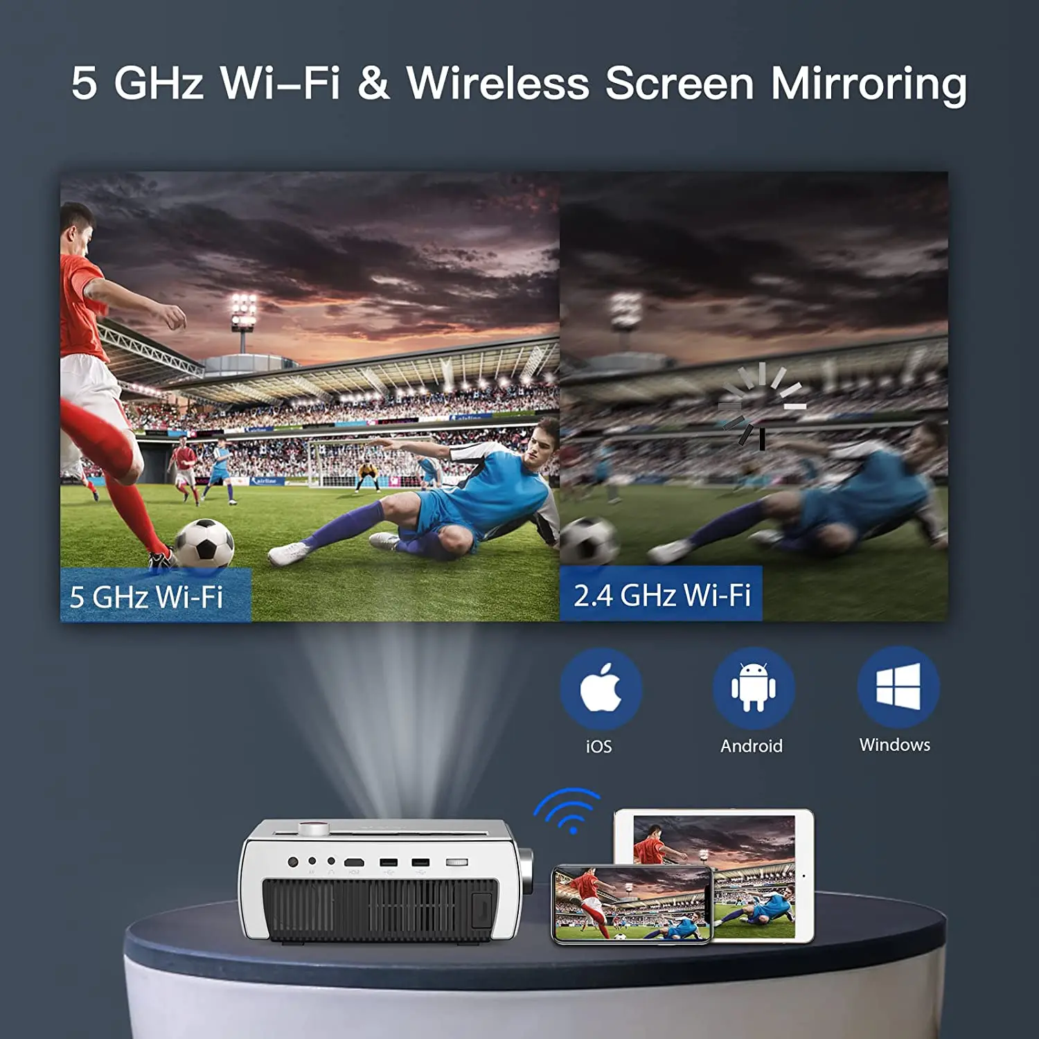 Проектор для домашнего кинотеатра FOURTRY G02 FULL HD 1080P, встроенный 1080P Full HD светодиодный ЖК Портативный мини светодиодный ЖК-видеопроектор